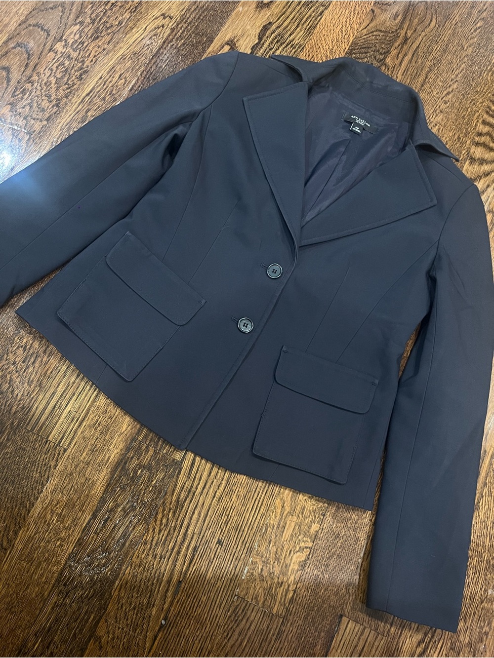 Ann Taylor Dark Navy Two-Button Tailored Blazer